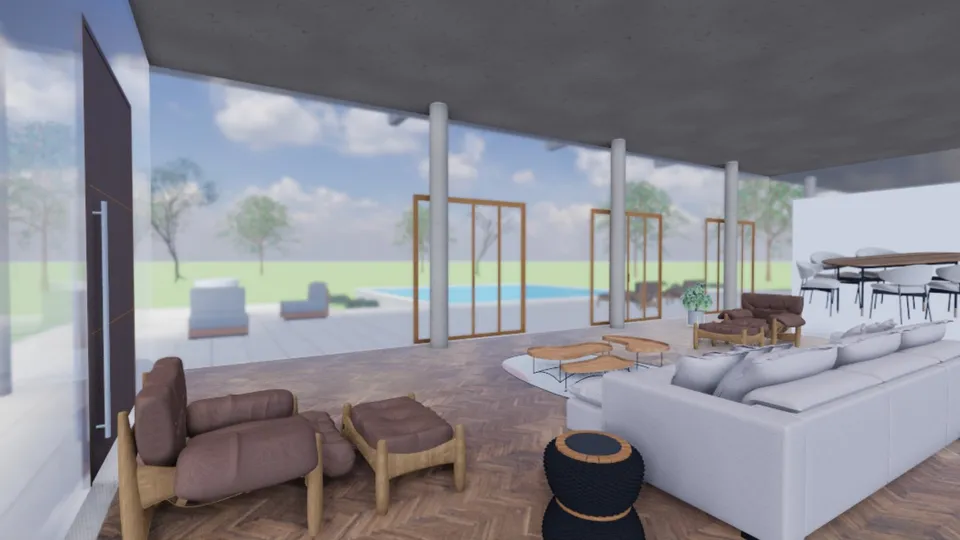 Print do SketchUp de uma sala